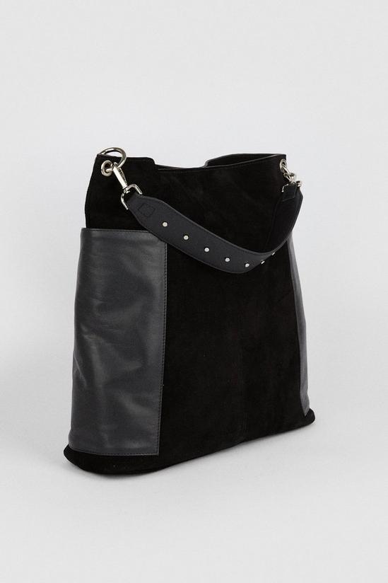 Oasis Leather And Suede Stud Detail Tote Bag 3