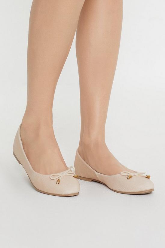 Oasis Leather Bow Ballet Pump 1