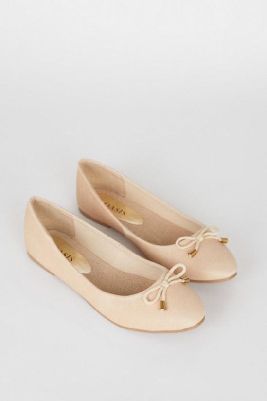 Oasis Leather Bow Ballet Pump 3