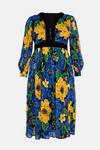 Oasis Plus Size Large Floral Dobby V Neck Midi Dress thumbnail 4