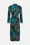 Oasis Blurred Floral Plisse Belted Midi Dress thumbnail 4