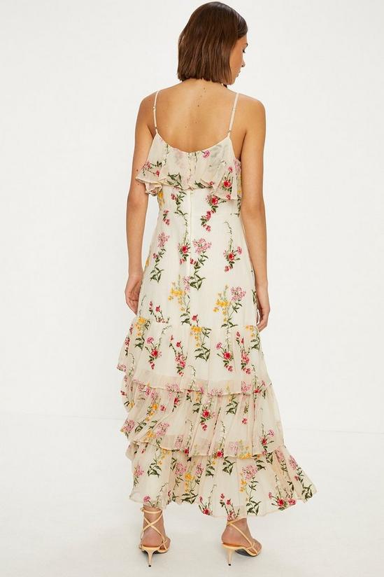 Oasis Premium Floral Embroidered Ruffle Chiffon Dress 3