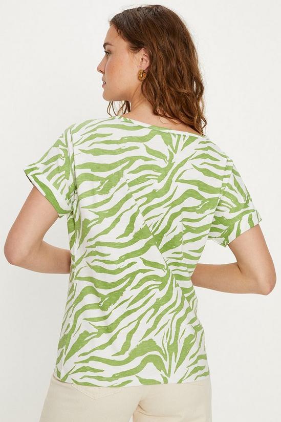 Oasis Essential Cotton Zebra Roll Sleeve Slub T-shirt 3
