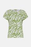 Oasis Essential Cotton Zebra Roll Sleeve Slub T-shirt thumbnail 4