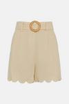 Oasis Linen Mix Scallop Detail Belted Shorts thumbnail 5