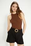 Oasis Linen Mix Belted Shorts thumbnail 1