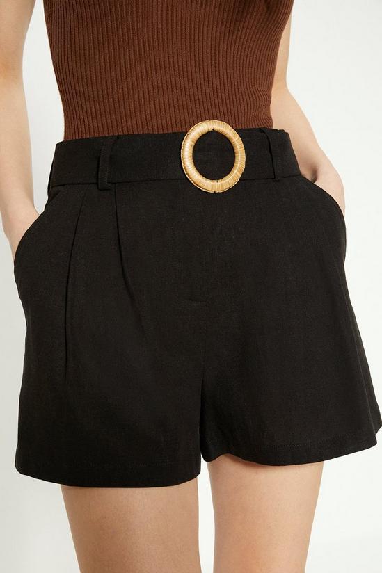 Oasis Linen Mix Belted Shorts 2