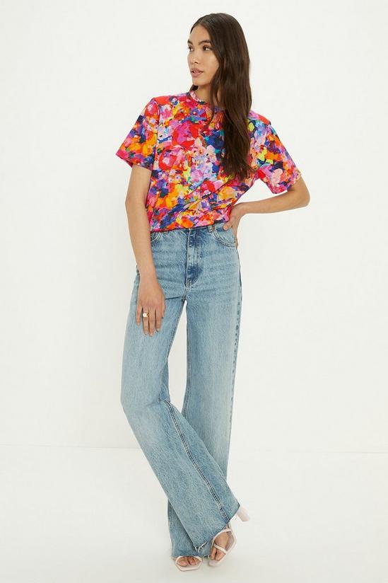 Oasis Floral Boxy Crop Cotton T-Shirt 1