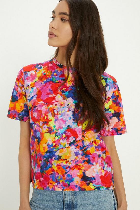 Oasis Floral Boxy Crop Cotton T-Shirt 2