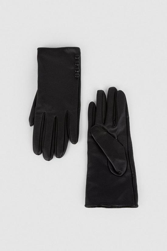 Oasis Faux Leather Button Detail Soft Lined Gloves 2