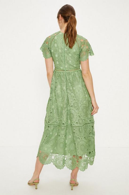 Oasis Premium Floral Lace Trim Insert Cap Sleeve Midi Dress 3