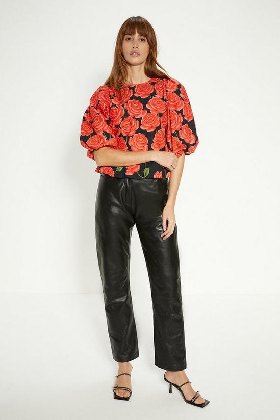 Oasis Rose Placement Puff Sleeve Top 2