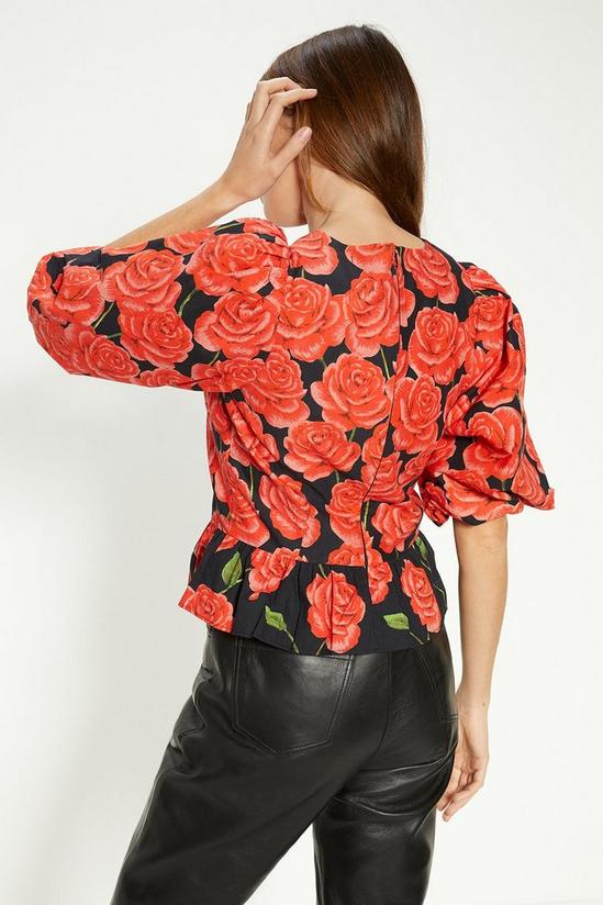 Oasis Rose Placement Puff Sleeve Top 3