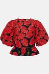 Oasis Rose Placement Puff Sleeve Top thumbnail 4