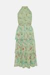 Oasis Soft Floral Lace Halter Neck Tiered Midi Dress thumbnail 4