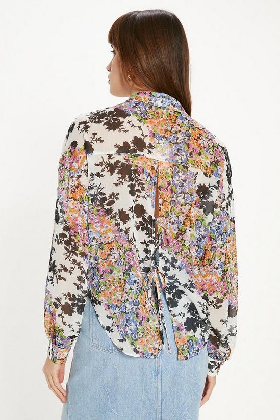 Oasis Floral Patch Pocket Front Chiffon Shirt 3