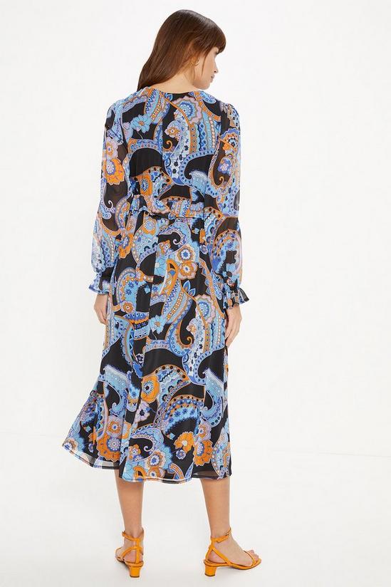 Oasis Paisley Ruffle Waist Midi Dress 3