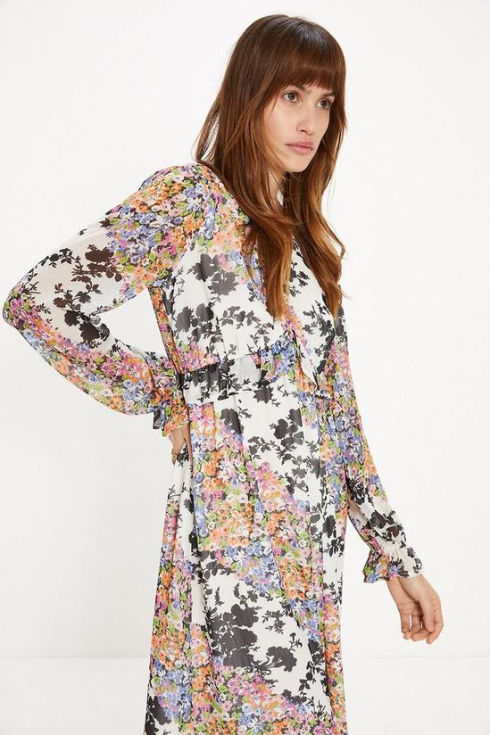Oasis Floral Patch Ruffle Waist Midi Dress 2