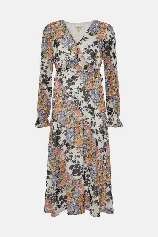 Oasis Floral Patch Ruffle Waist Midi Dress 4
