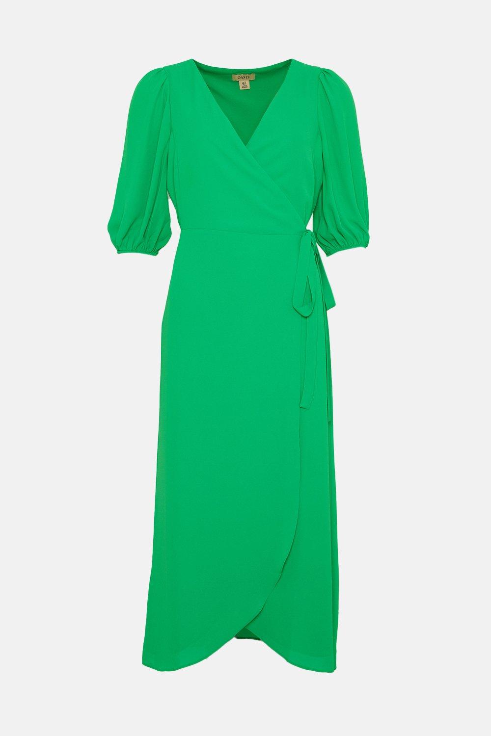 Oasis green wrap dress hotsell