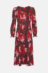Oasis Petite Long Sleeve Printed Midi Tea Dress thumbnail 4