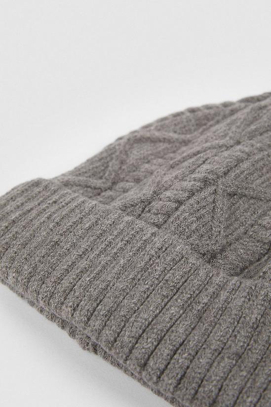 Oasis Ribbed Zigzag Cable Knitted Beanie Hat 3
