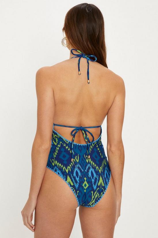 Oasis Aztec Shiny Keyhole Strappy Swimsuit 3