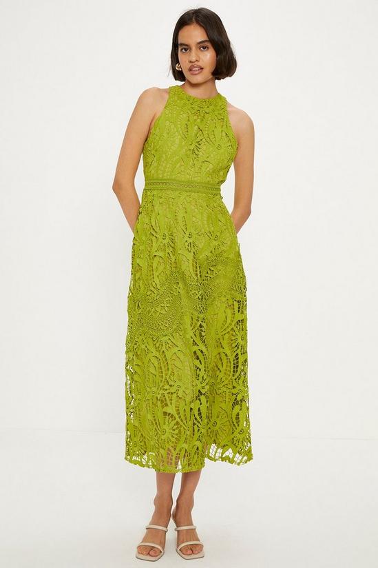 Oasis Premium Floral Lace Halter Midaxi Dress 1