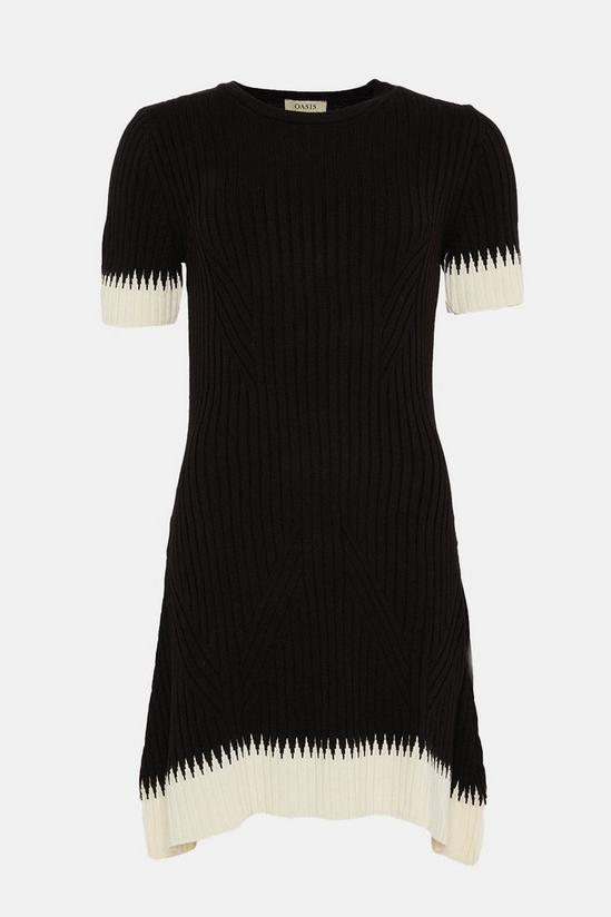 Oasis Zig Zag Detail Short Sleeve Knitted Mini Dress 4