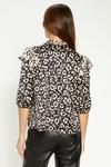 Oasis Patched Animal Satin Ruffle Shoulder Blouse thumbnail 3