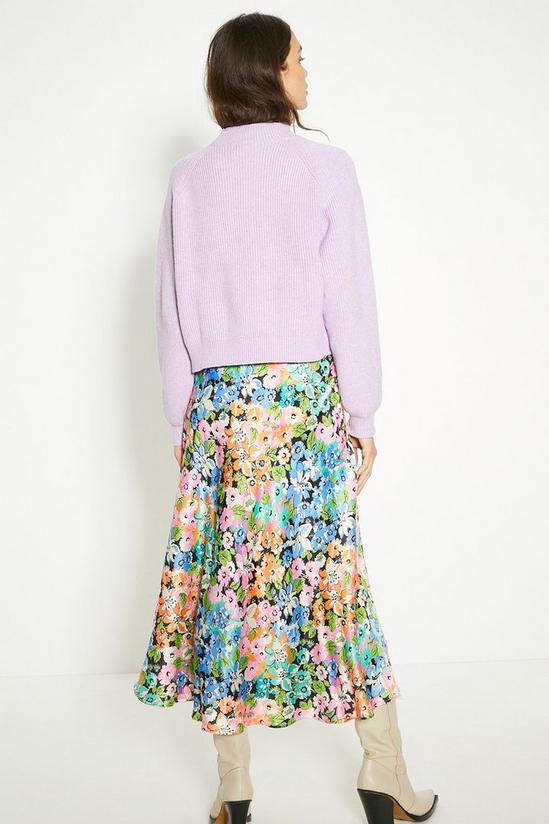 Oasis Mixed Floral Satin Bias Midi Skirt 3