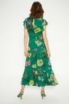 Oasis Petite Lace Trim High Neck Chiffon Floral Midi Dress thumbnail 3