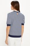 Oasis Broderie Collar Short Sleeve Stripe Sweatshirt thumbnail 3