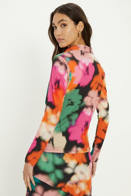 Oasis Blurred Floral Ruched Front Shirt 3