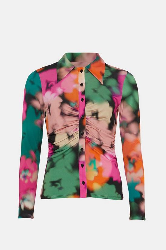 Oasis Blurred Floral Ruched Front Shirt 4