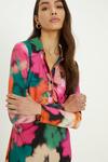 Oasis Blurred Floral Ruched Front Midi Shirt Dress thumbnail 2