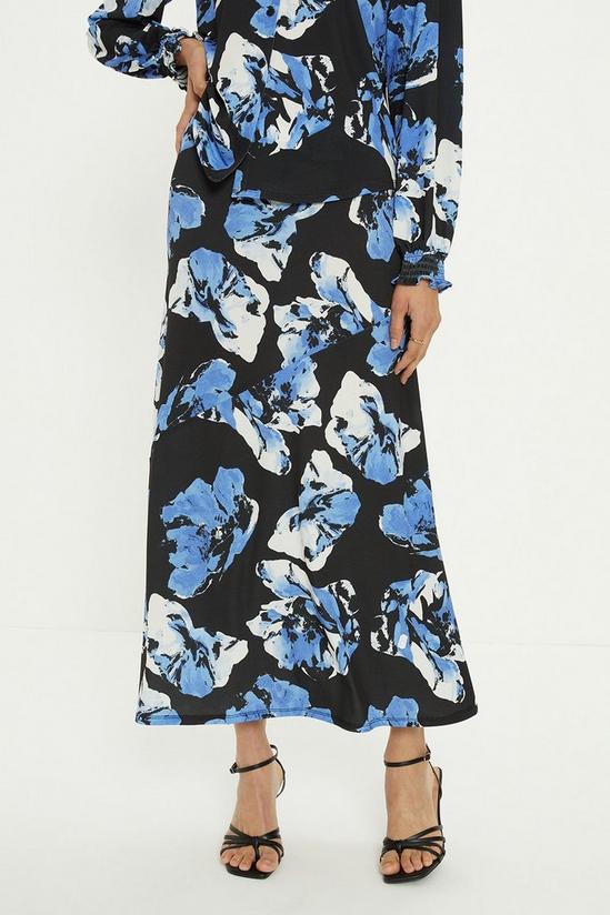 Oasis Floral Printed Seam Detail Midi Skirt 2