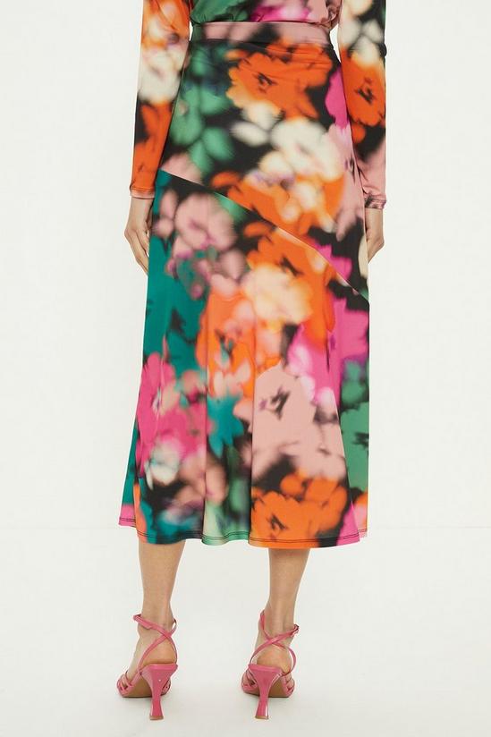 Oasis Blurred Floral Seam Detail Midi Skirt 3