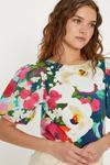Oasis Posey Floral Woven Mix Puff Sleeve T-Shirt thumbnail 1