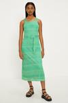 Oasis Stripe Lace Wide Strap Belted Midi Dress thumbnail 1
