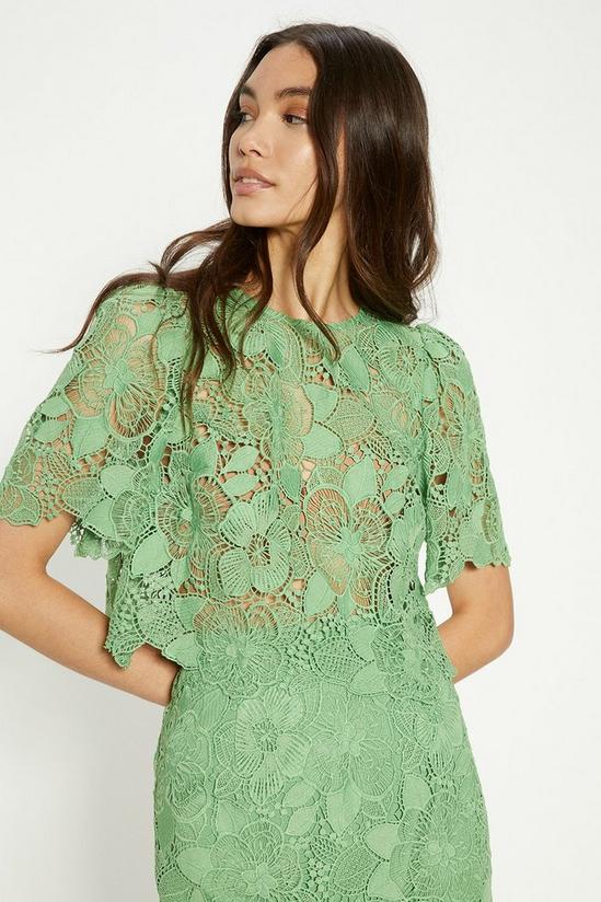 Oasis Detailed Lace Jewel Button Top 1