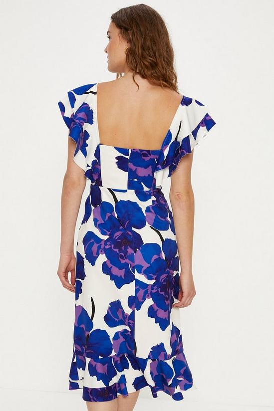 Oasis Ruffle Detail Floral Crepe Midi Dress 3