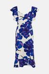 Oasis Ruffle Detail Floral Crepe Midi Dress thumbnail 4