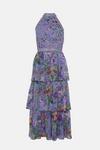 Oasis Floral Lace Halter Neck Tiered Midi Dress thumbnail 4