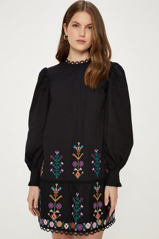 Oasis Cotton Poplin Embroidered Dress 1