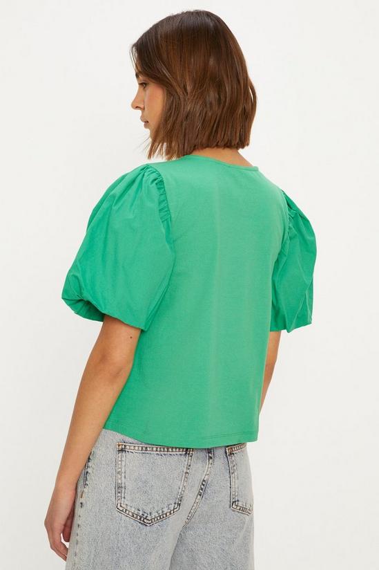 Oasis Woven Mix Puff Sleeve T-Shirt 3