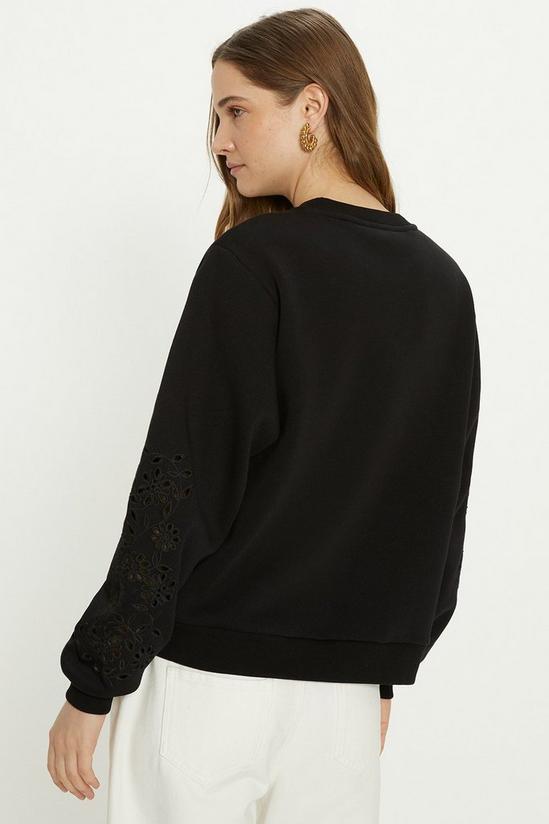 Oasis Embroidered Broderie Sleeve Sweatshirt 3