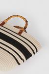 Oasis Mono Stripe Bamboo Handle Detail Bag thumbnail 3
