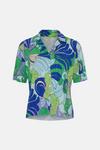 Oasis Tropical Plisse Short Sleeve Button Through Shirt thumbnail 4