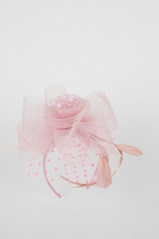 Oasis Feather And Pearl Organza Fascinator 1